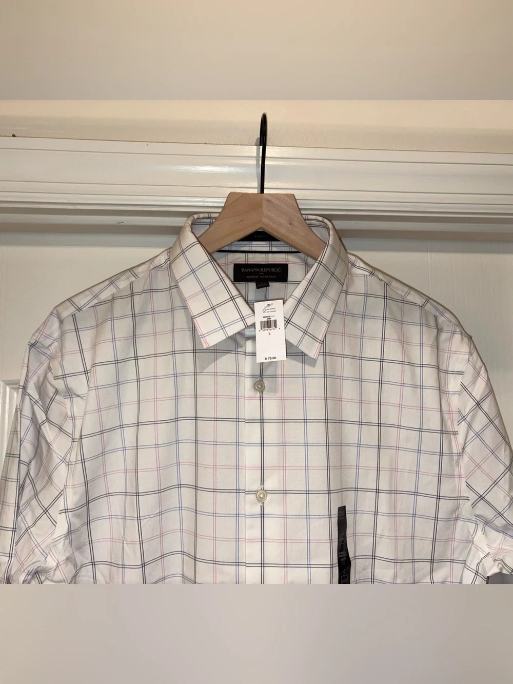 Men’s Banana Republic slim fit long sleeve button down shirt size L NWT